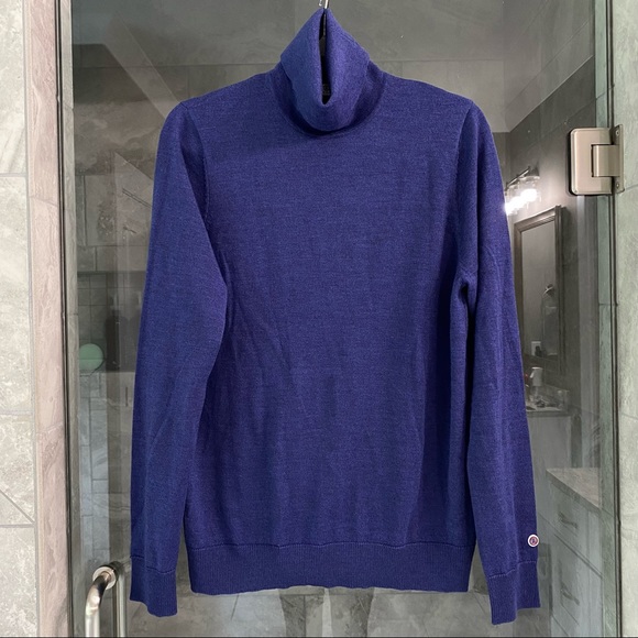 Serge Blanco Mens size M navy turtleneck - Picture 1 of 6